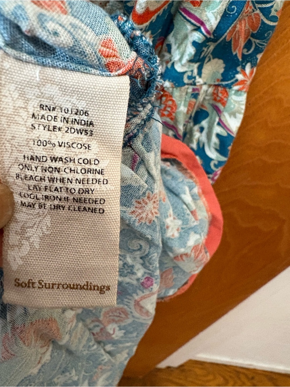 Soft Surroundings Kara Teal Maxi Dress with Coral & Cream flowers S - Picture 6 of 9